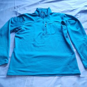 PATAGONIA R1 MWN'S FLEECE-LINED QUARTER-ZIP PULLOVER SWEATSHIRT BLUE SIZE LARGE